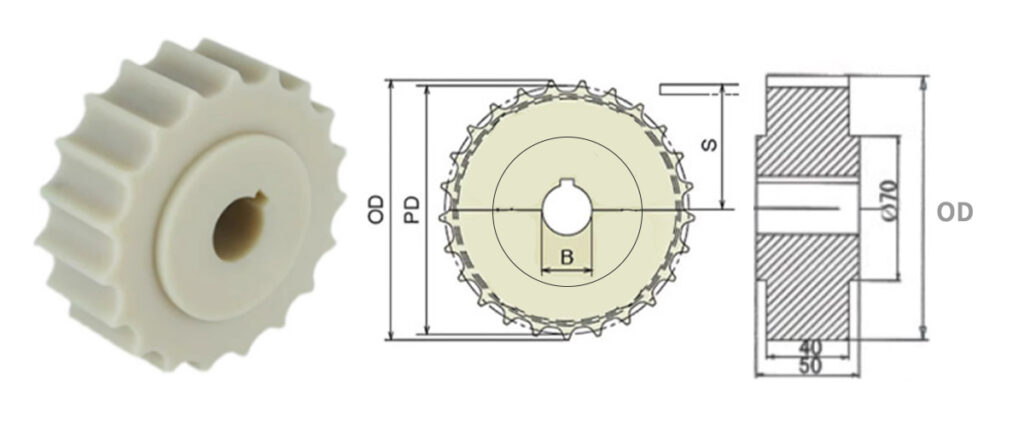 812 Machined drive sprocket dimensional drawing 