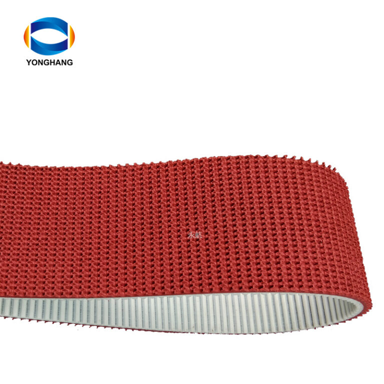 PU timing belt with Red rubber Super Grip coating