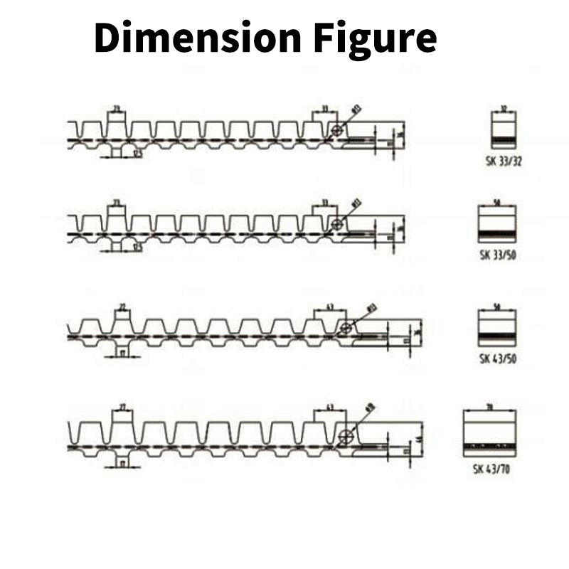 Rubber Block Chain 5 尺寸图