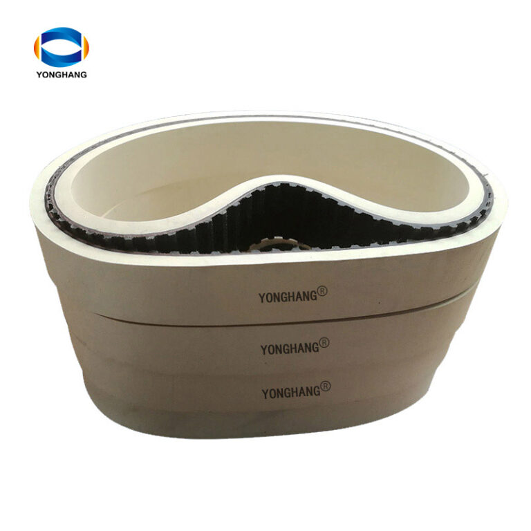 white rubber coated timing belts
