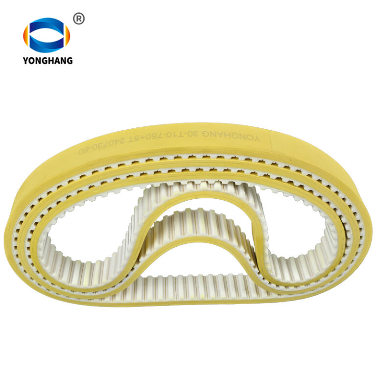 yellow rubber coated timing belts
