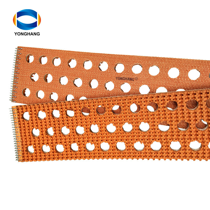 Punched orange rubber conveyor belt