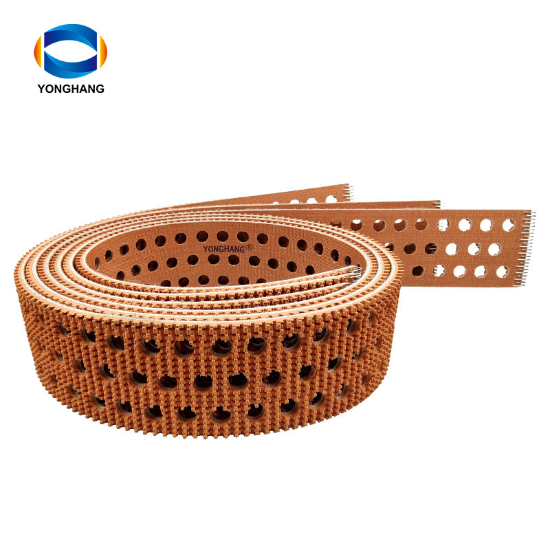 Punched orange rubber conveyor belt