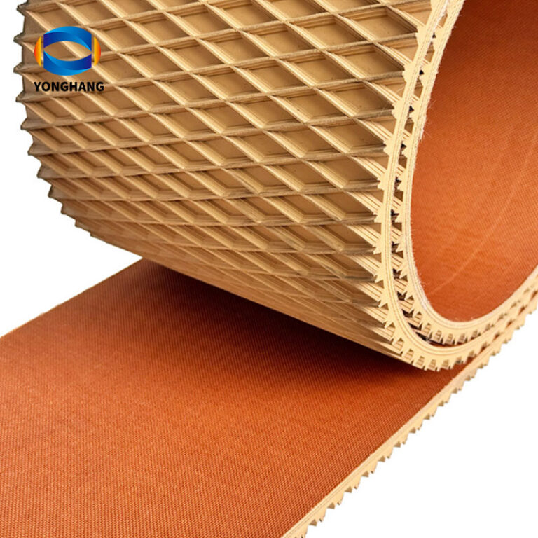  yellow rubber Rhombus Pattern Surface Conveyor Belt