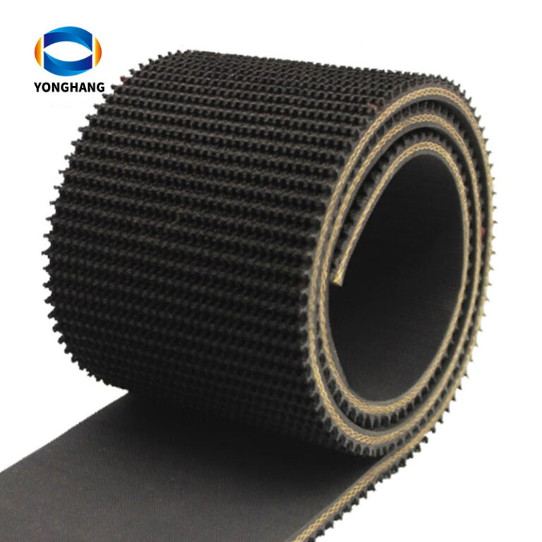 Black rubber rough conveyor belt