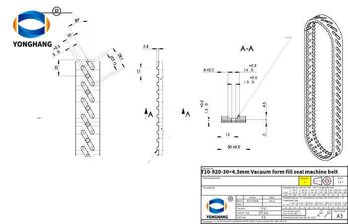 30T10 9204.5 Vffs Belt