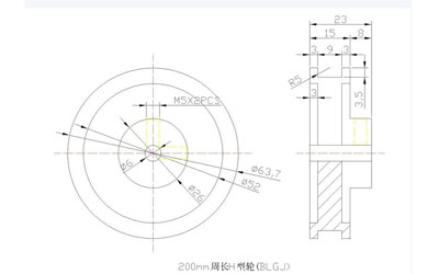 Industrial Belt Technical Drawing Examples 2 pulley drawing