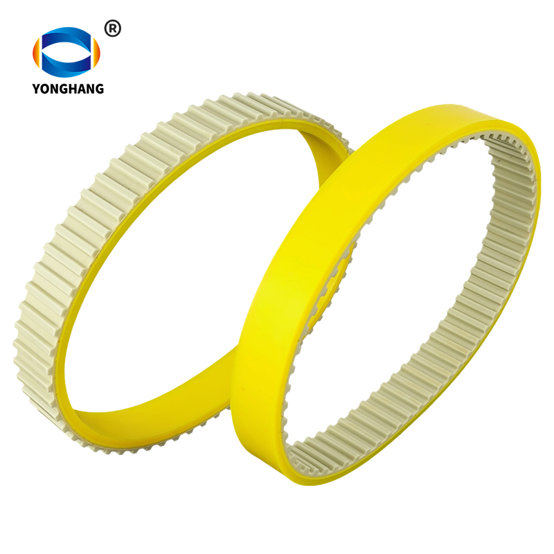 Yellow silicone coated PU timing belt