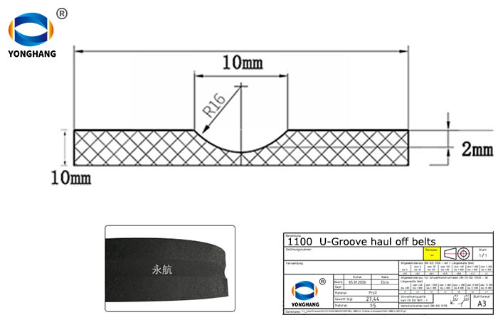 1100 U Groove haul off belts 1