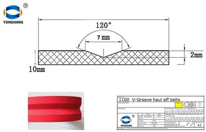 1100 V Groove haul off belts