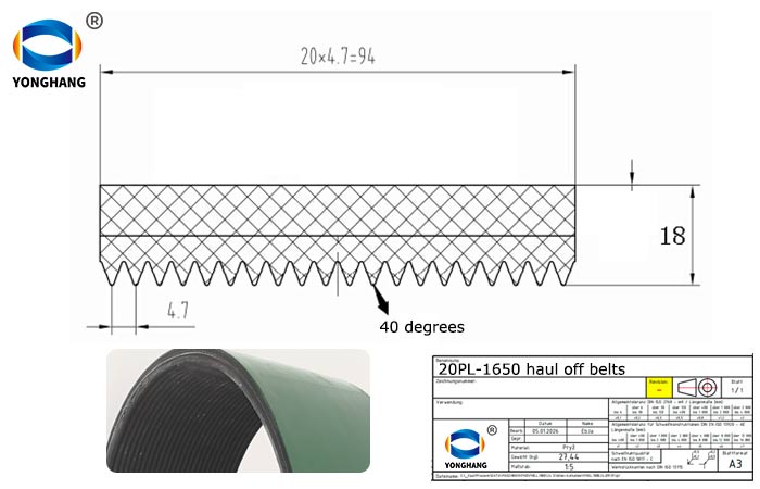 20PL 1650 haul off belts