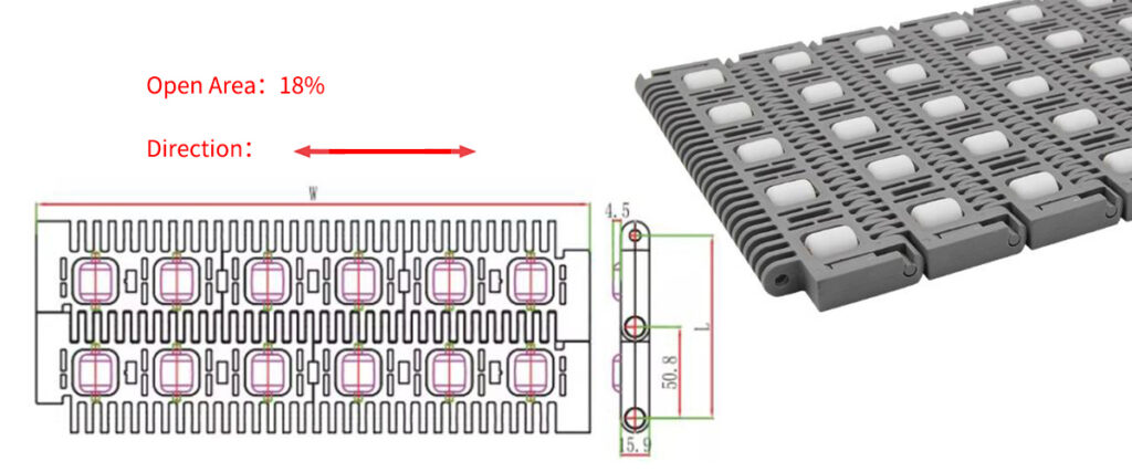 400 series ball bearing module conveyor belt drawing