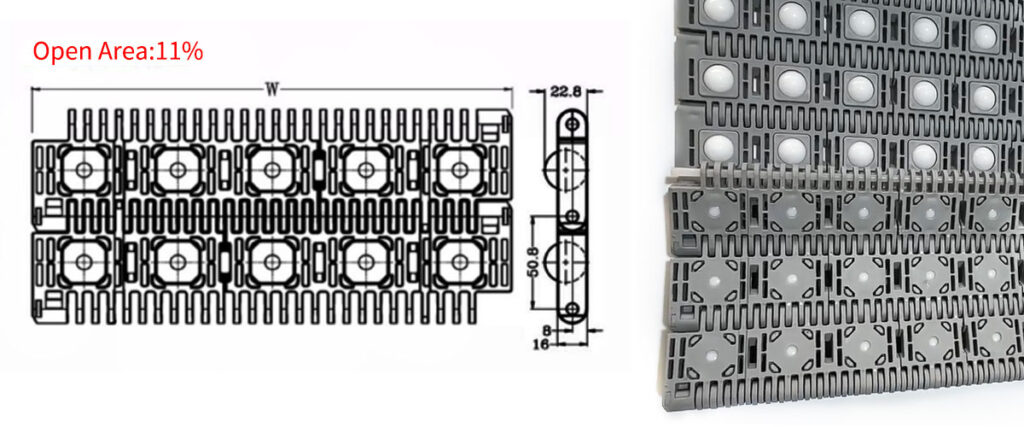 400 series universal ball bearing module conveyor belt 4 400 series universal ball bearing module conveyor belt