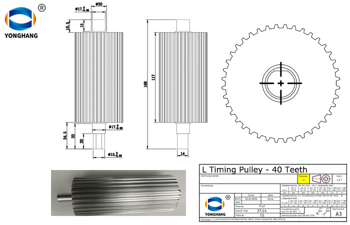 timing belts pulleys Drawing examples Project 4 L timing pulleys