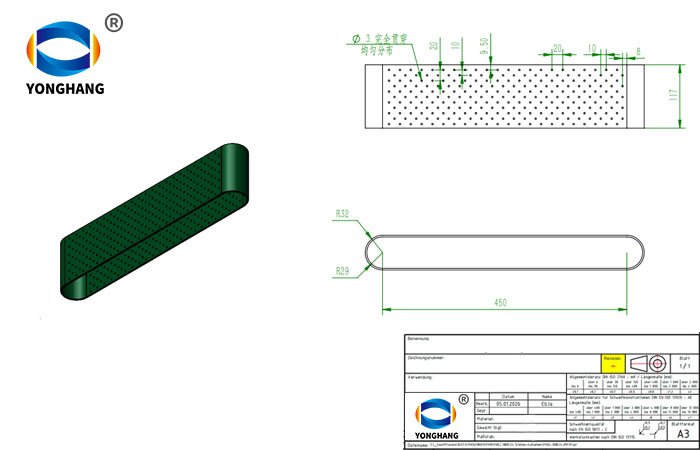 Punched conveyor belt