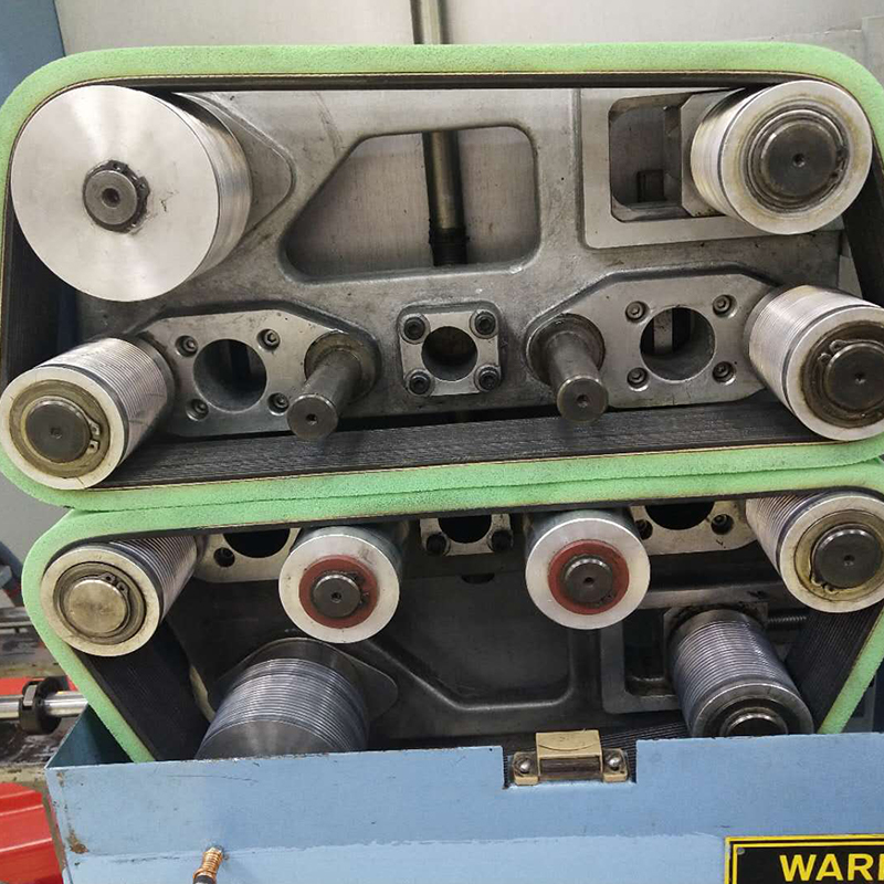 Green Foam Coated Poly V Belts for haul off machine