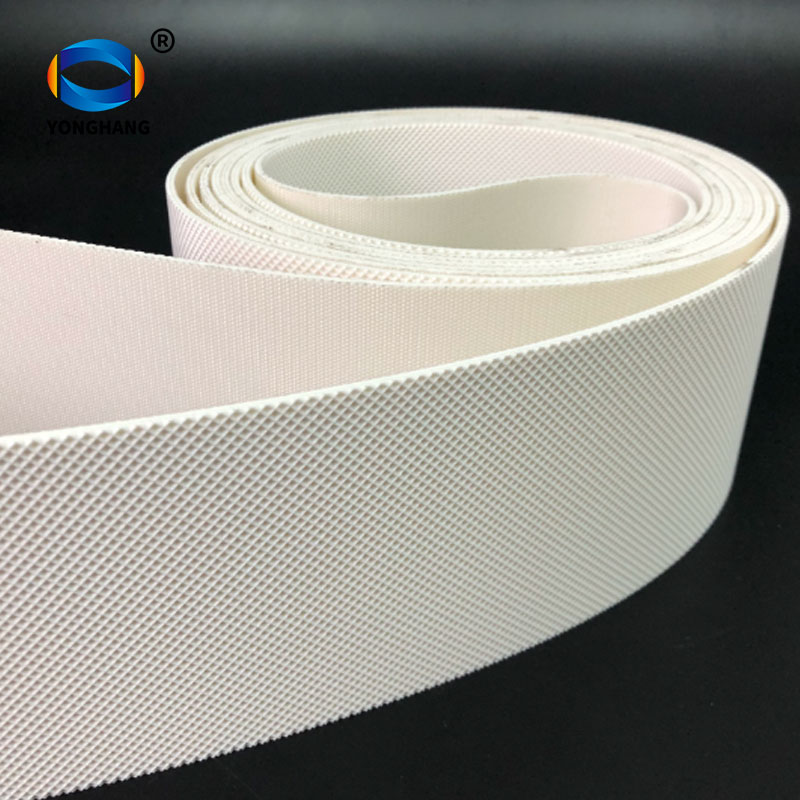 white PU conveyor belt with diamond pattern