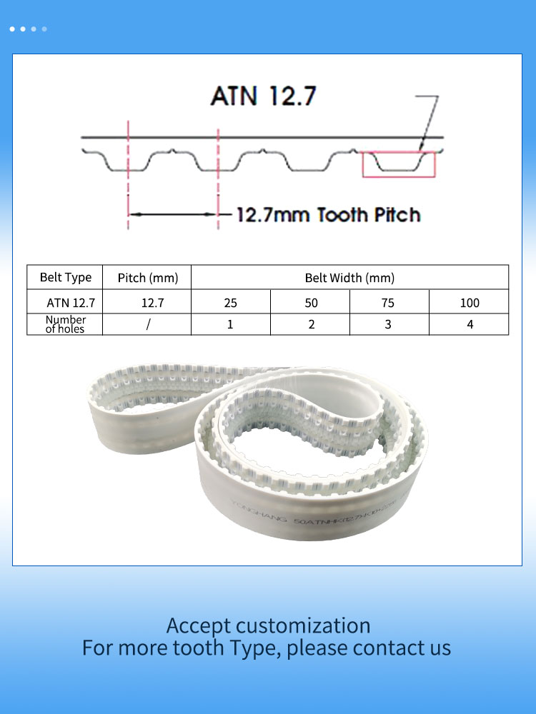 PU ATN timing belts 8 PU ATN12.7 timing belts drawing