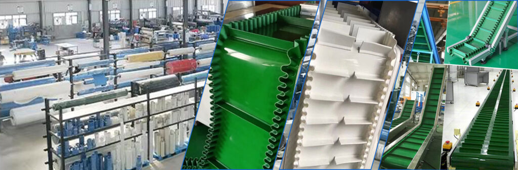 Conveyor belt-cleat-sidewall-vguide-layout