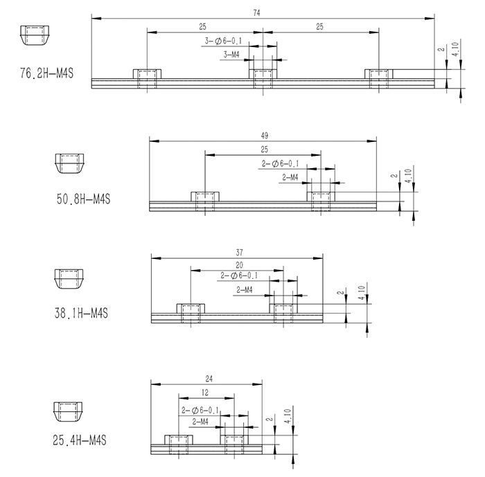 H timing belts Metal False Teeth