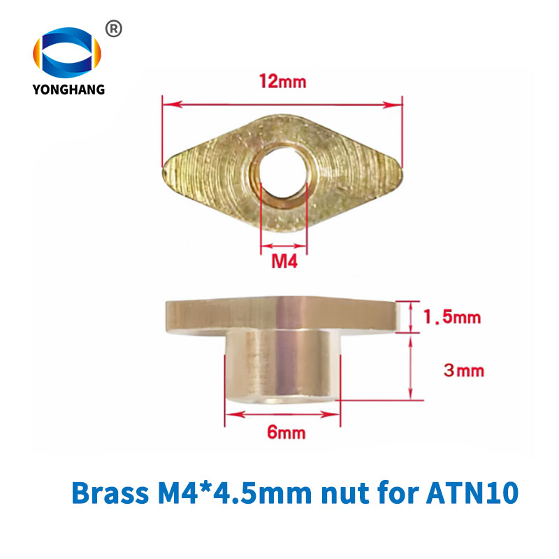 M4X4.5 brass nuts for timing belt