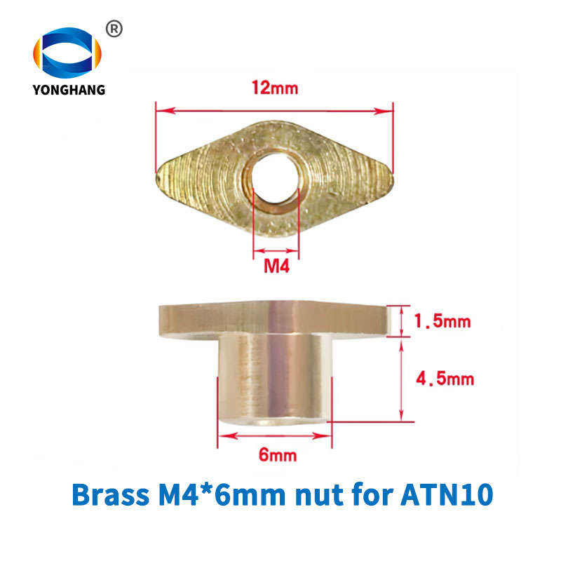 M4x6 brass nuts for timing belt