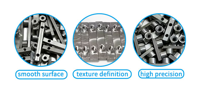 CNC machined false teeth detail