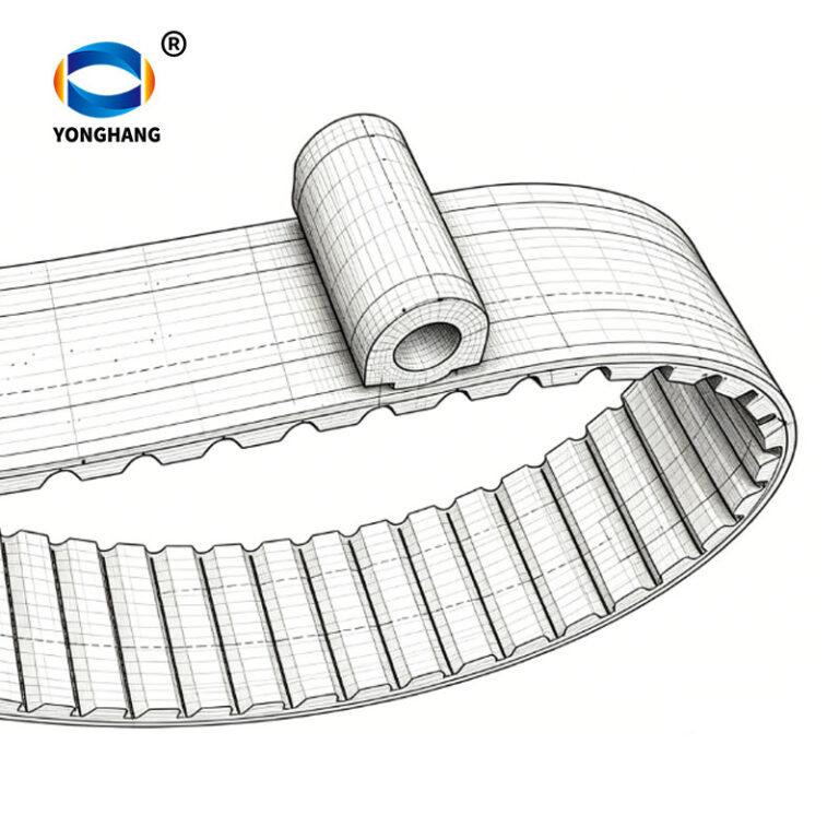 White PU Timing Belt with Hollow Cleats