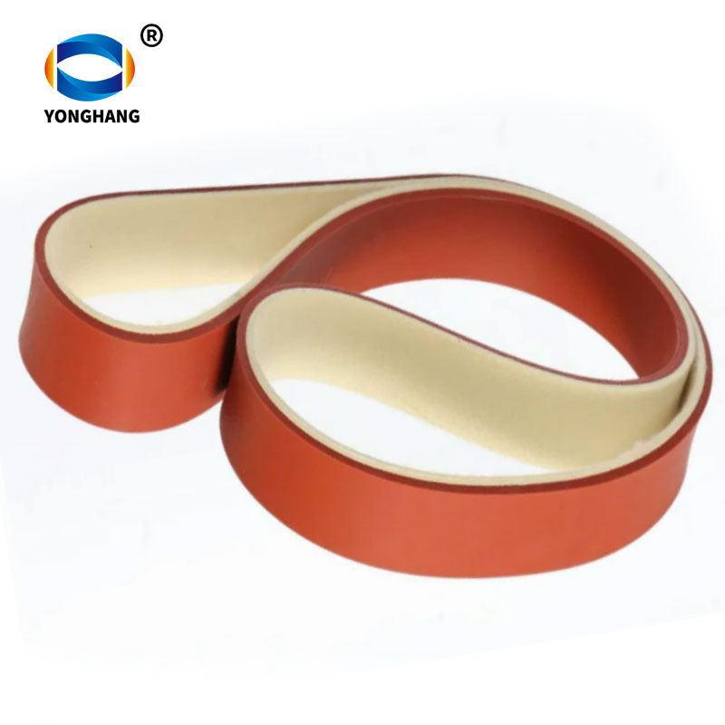 seamless red Silicone conveyor Belt with Felt