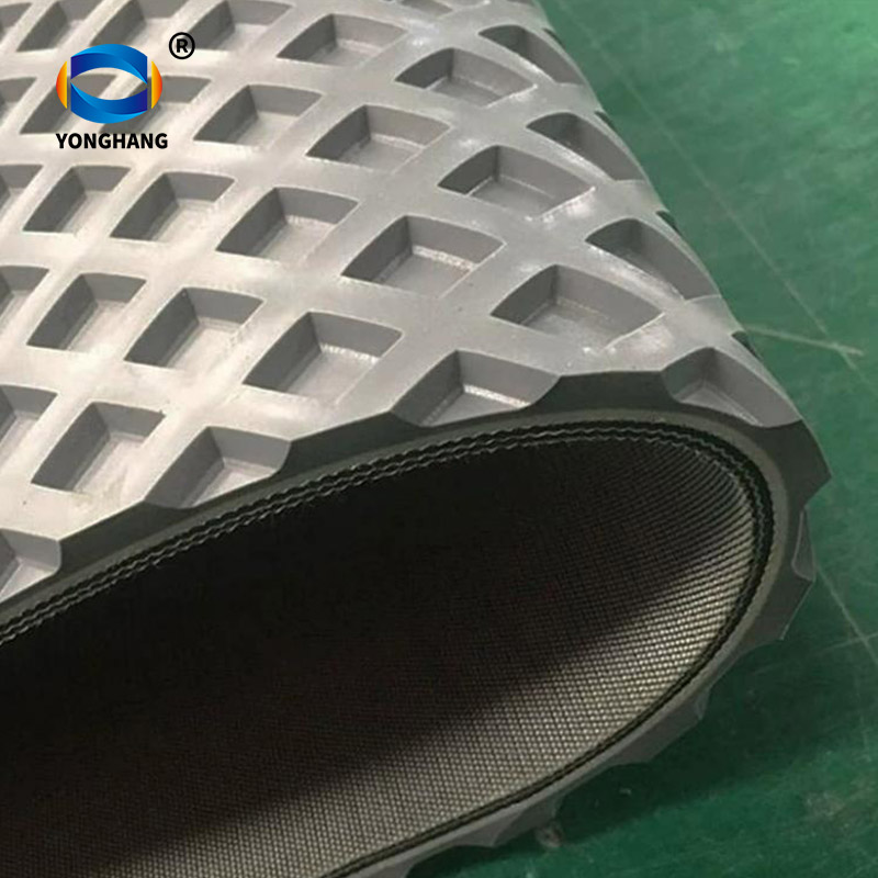 10mm diamond-shaped-pockets-molded-Conveyor-belt