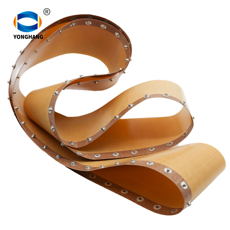 Brown buttoned PTFE high-temperature fabric conveyor belts