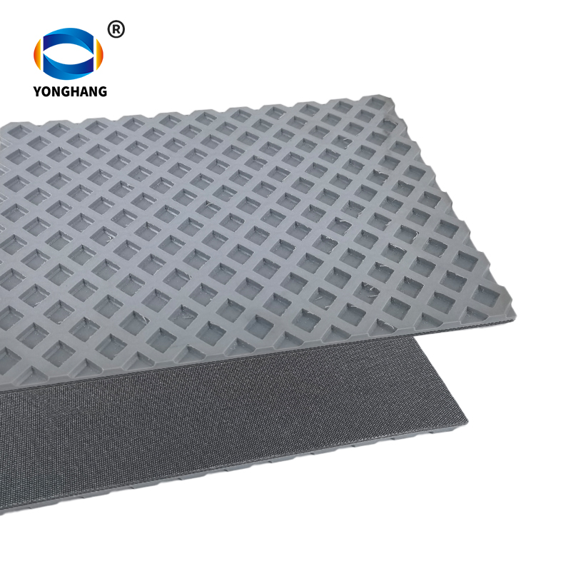 Grey Rubber diamond-shaped pockets molded Conveyor Belt for Sanding Machine