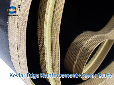 Non-mesh black teflon fabric belt 7 Kevlar Edge Reinforcement+Kevlar Guide
