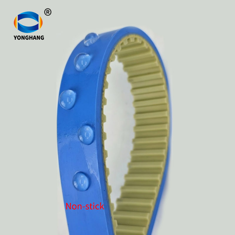 T10-920-30+4Blue silicone coated PU timing belt for vertical form fill seal machine 7 non-stick Silicone-coated