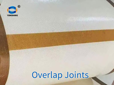 White Teflon Impression Cloth Fabric conveyor belt 8 Finger Joints /Overlap Joints