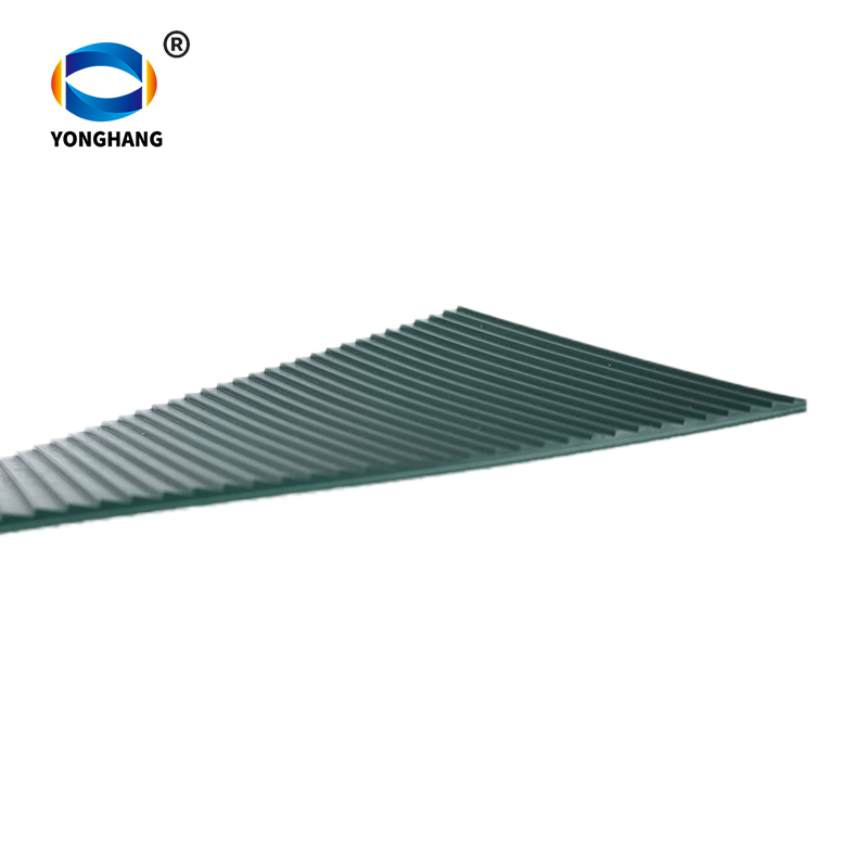 Washboard Pattern Green PVC Conveyor Belt