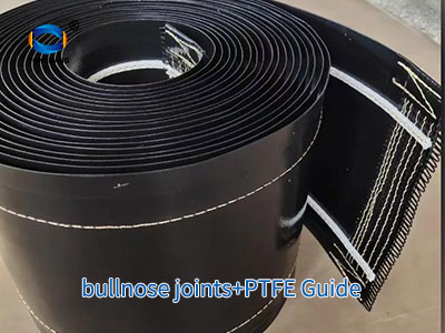 Non-mesh black teflon fabric belt 8 bullnose-joints+PTFE-Guide